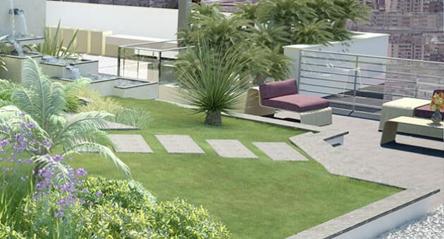 3D rendering of backyard patio